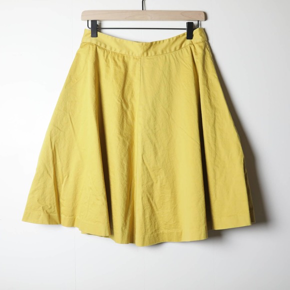 Boden Dresses & Skirts - Boden Mustard Yellow Gold Full Pleated Aline Circle Skirt Pockets